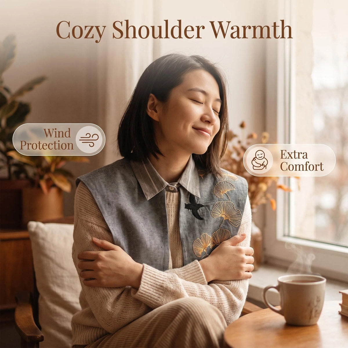 Embroidered Cloud Shoulder